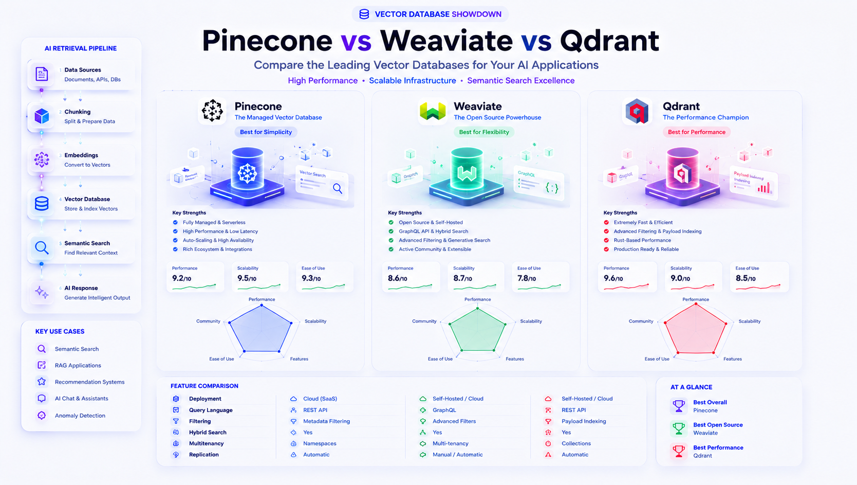 Best Vector Databases for AI Apps: Pinecone vs Weaviate vs Qdrant