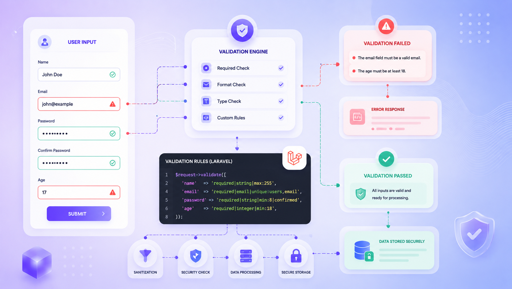 How to create custom validation method in laravel for server side validation