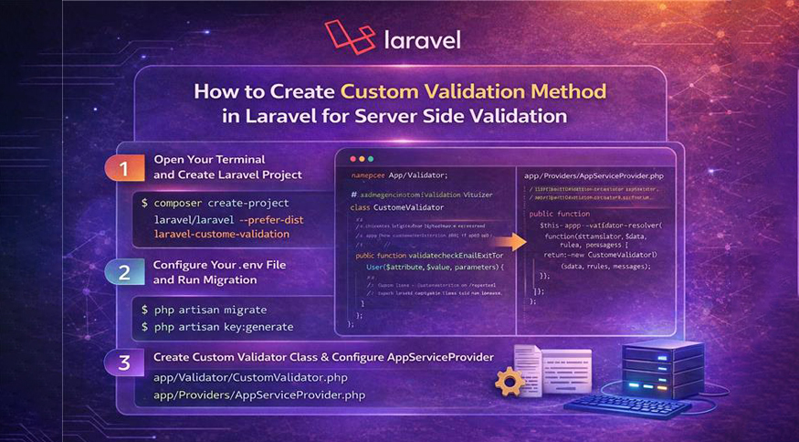 How to create custom validation method in laravel for server side validation