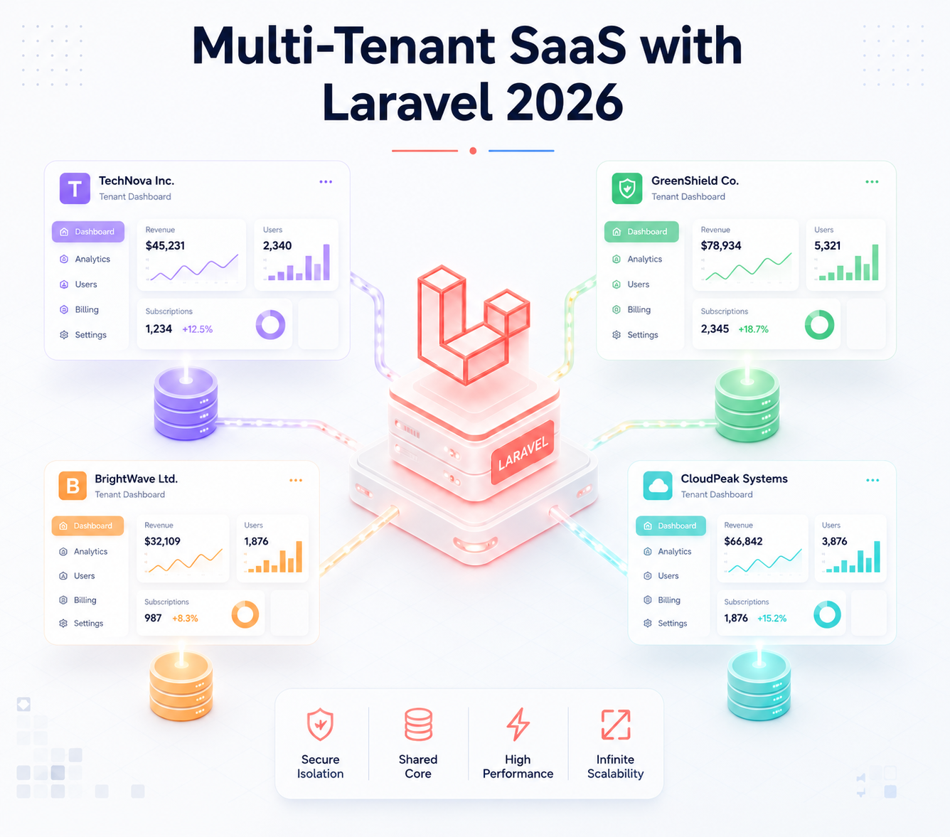Building Multi-Tenant SaaS with Laravel Tenancy v4 & Pennant: Complete 2026 Architecture Guide