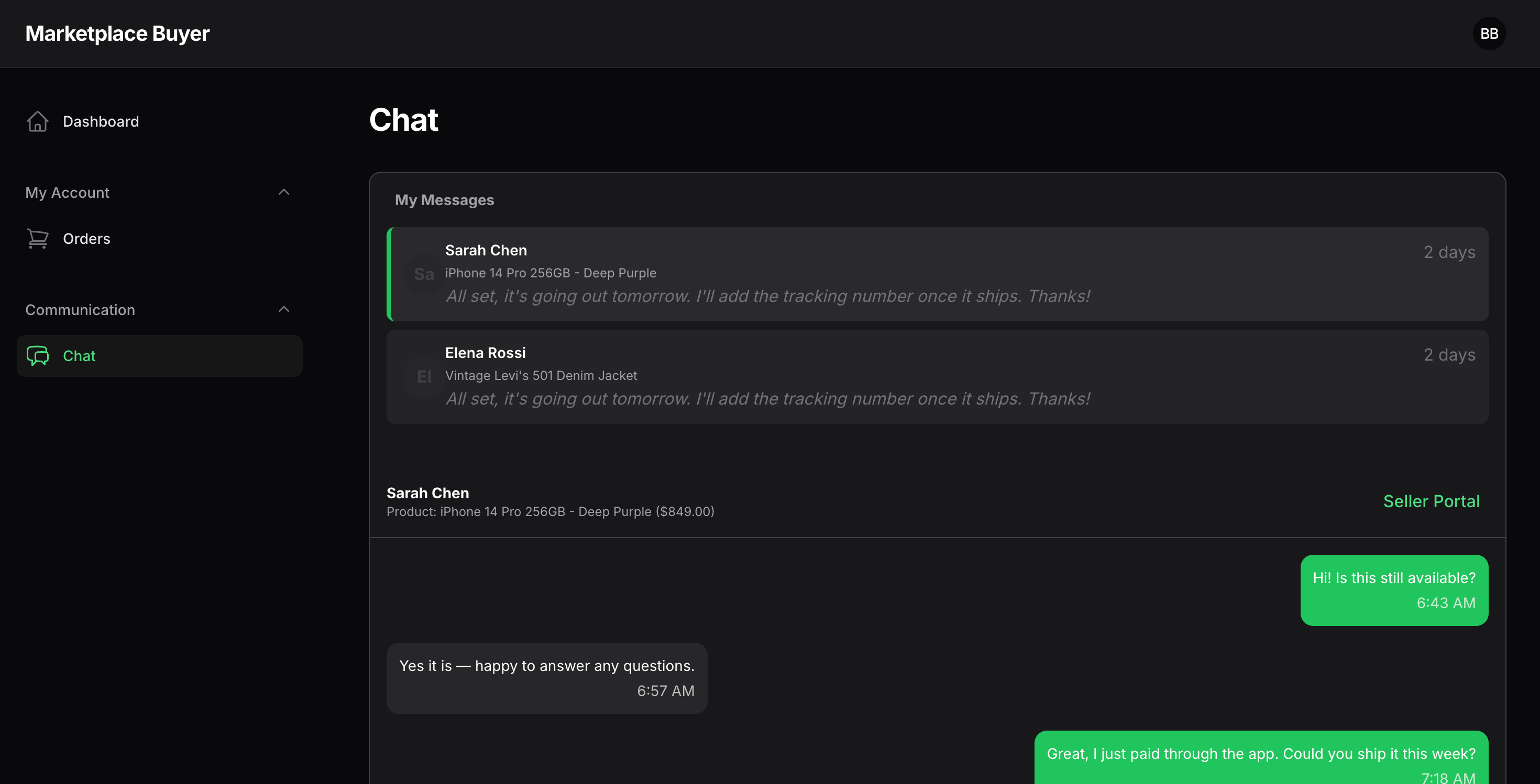 Chat Marketplace