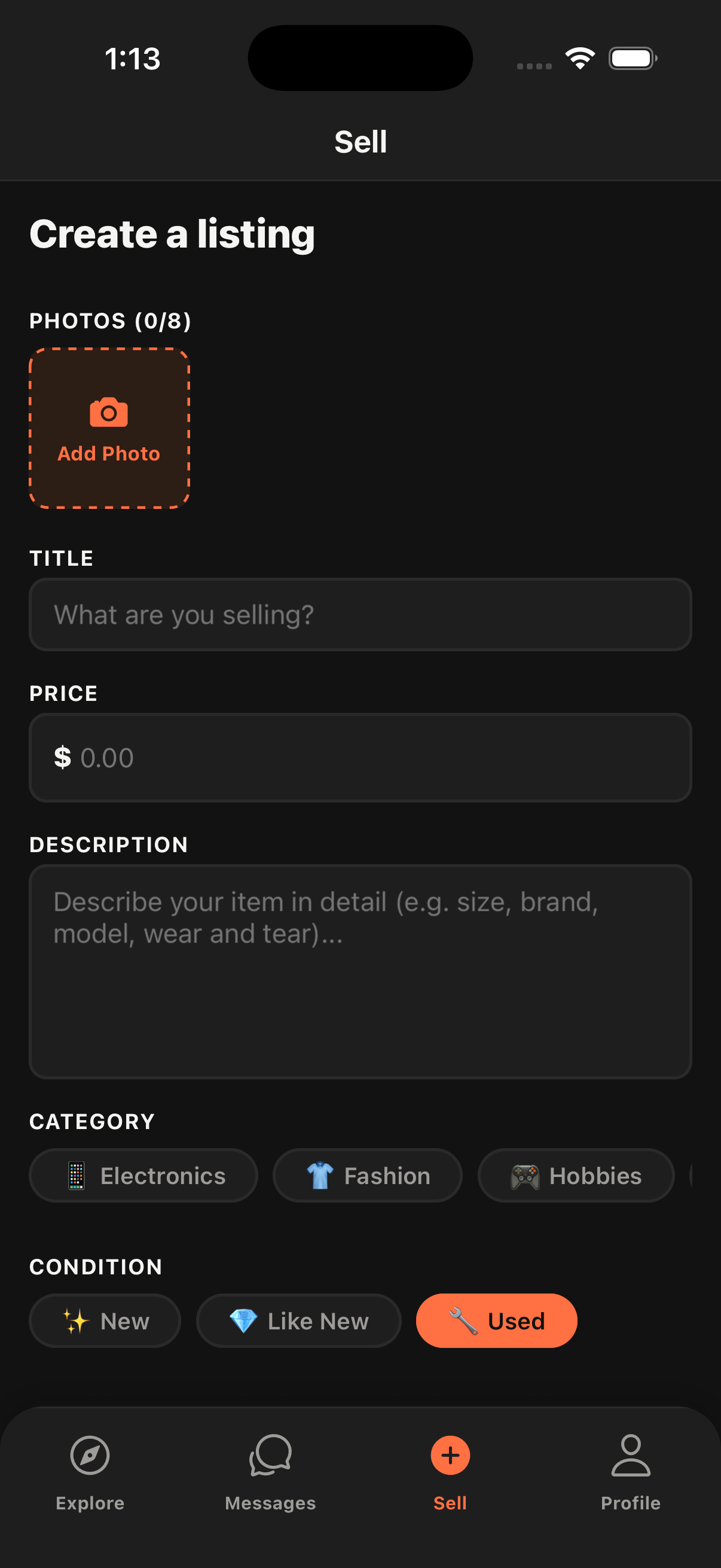 Chat Marketplace App