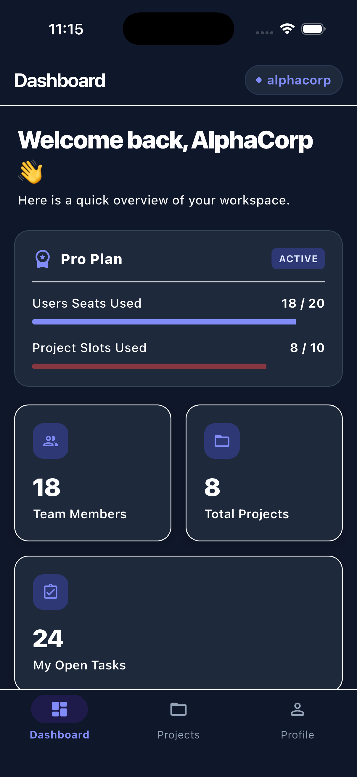 Multi-Tenant SaaS Project Management Mobile App