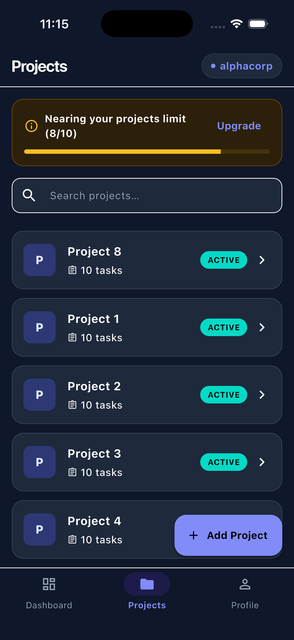 Multi-Tenant SaaS Project Management Mobile App