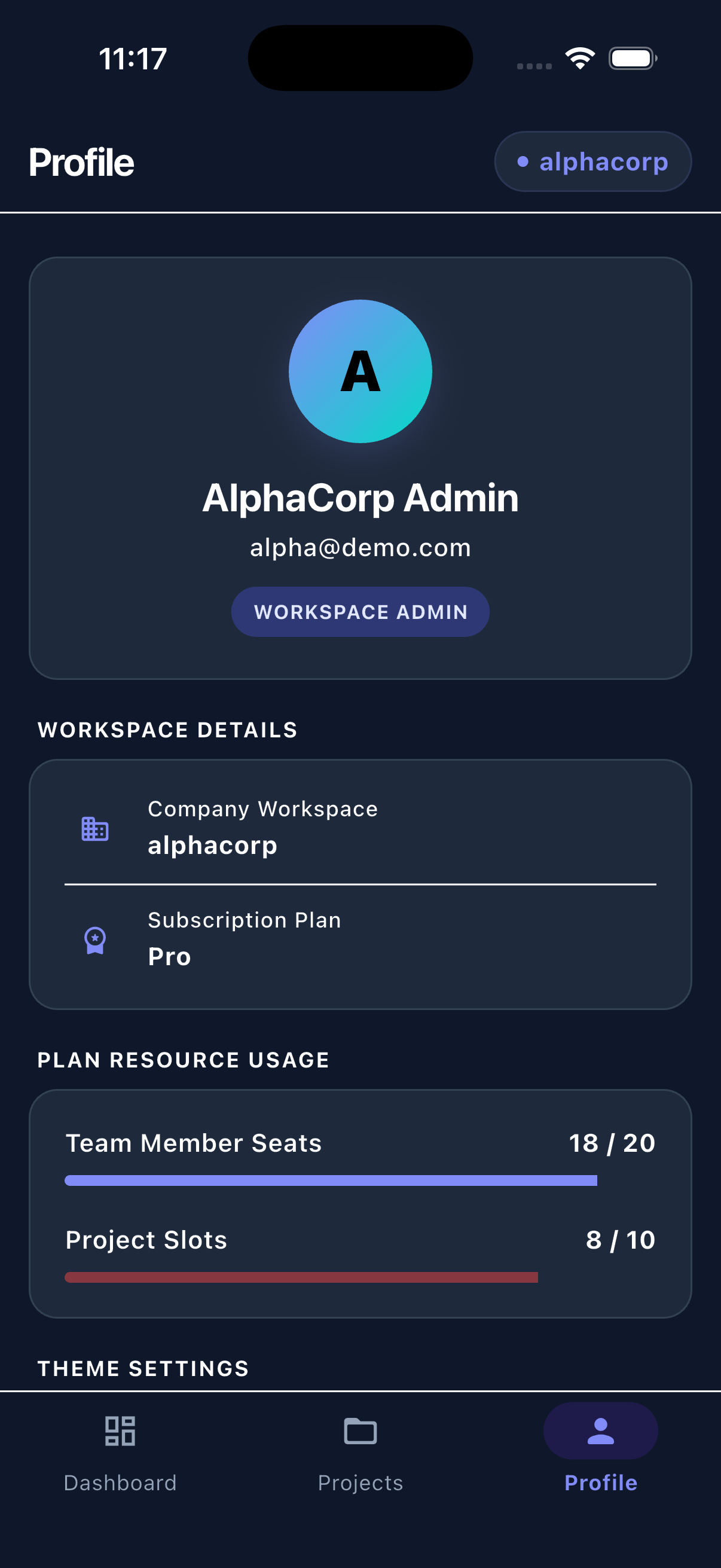 Multi-Tenant SaaS Project Management Mobile App