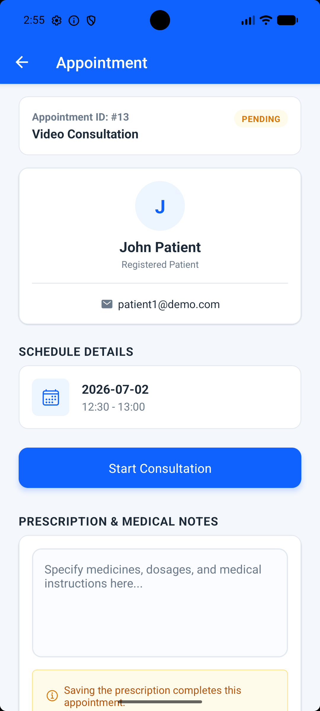 Telemedicine Appointment & Virtual Healthcare Platform