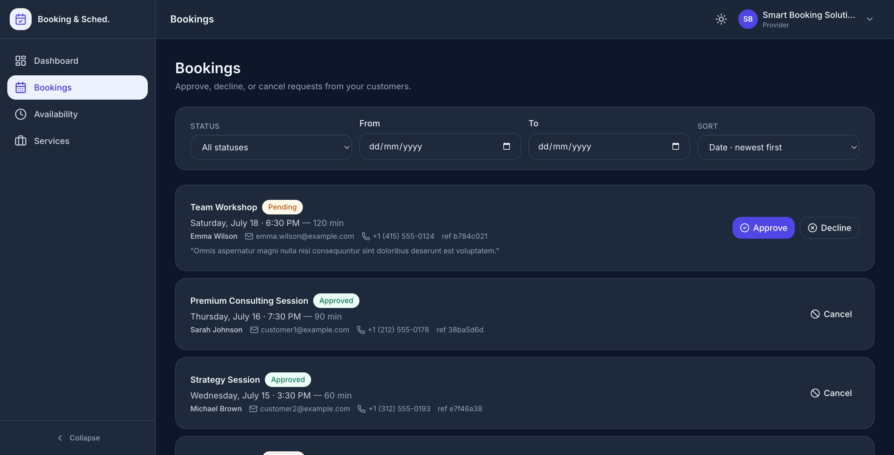 Booking & Scheduling Platform