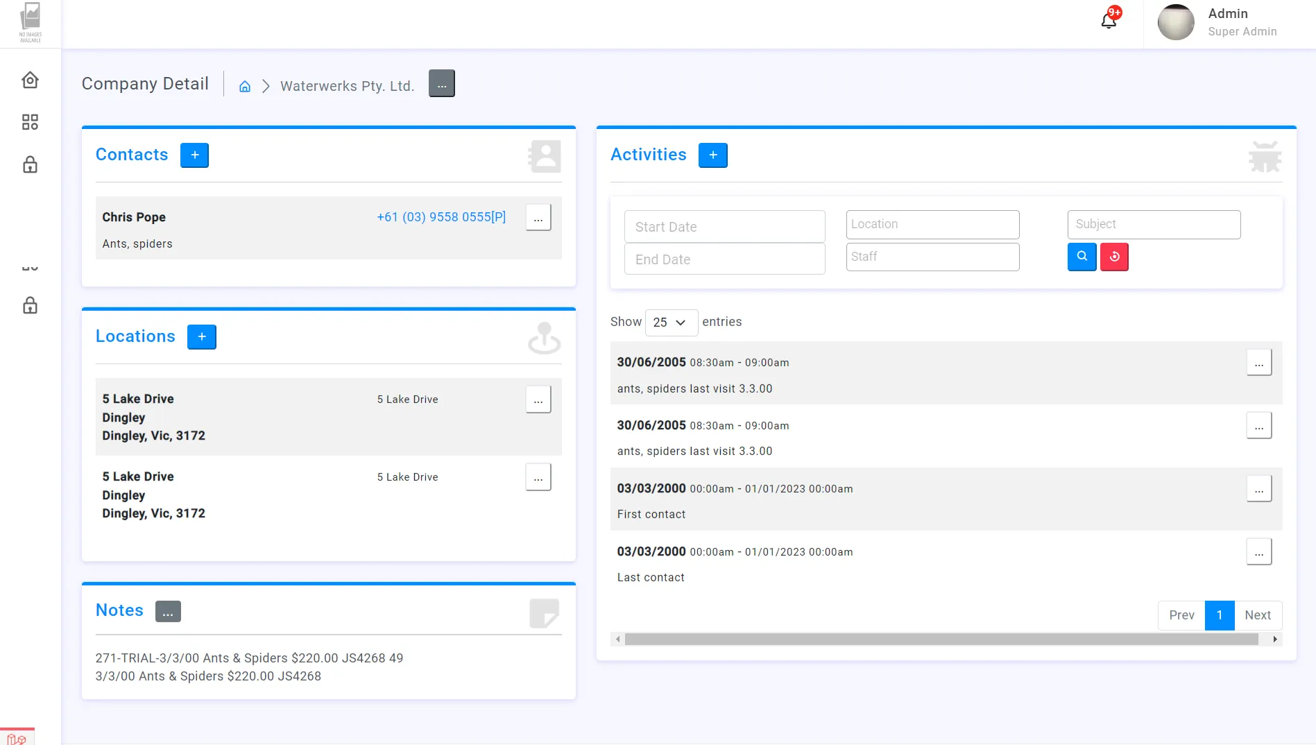 Action Pest Control CRM