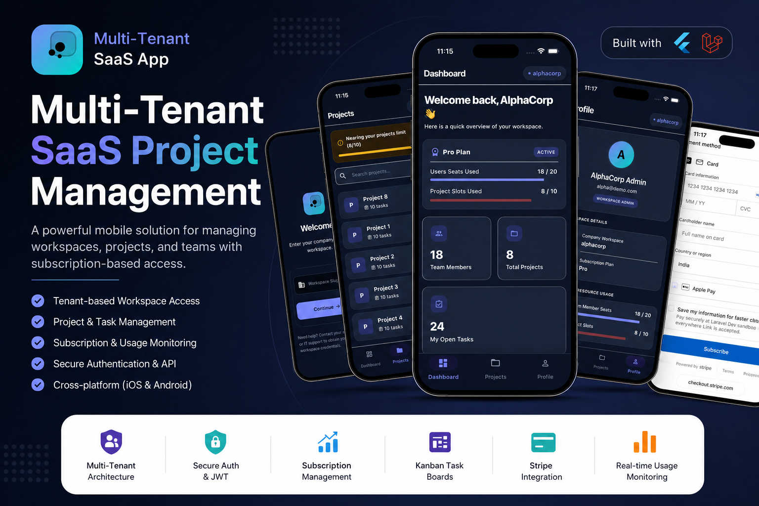 Multi-Tenant SaaS Project Management Mobile App